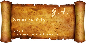 Gavansky Albert névjegykártya